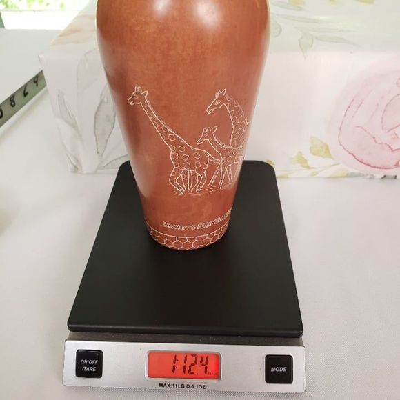 Disney Parks Animal Kingdom Kenya Giraffe Kisii Soapstone Vase 7" African Decor - Picture 6 of 9